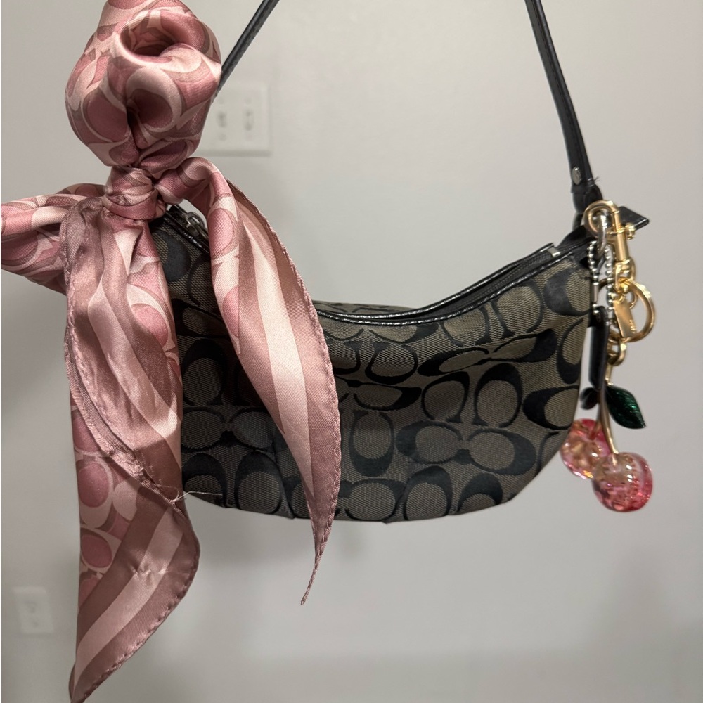 Coach Black and Pink Signature Shoulder Bag